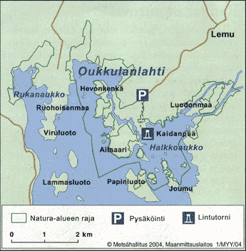 Oukkulanlahden retkeilykartta